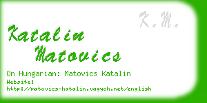 katalin matovics business card